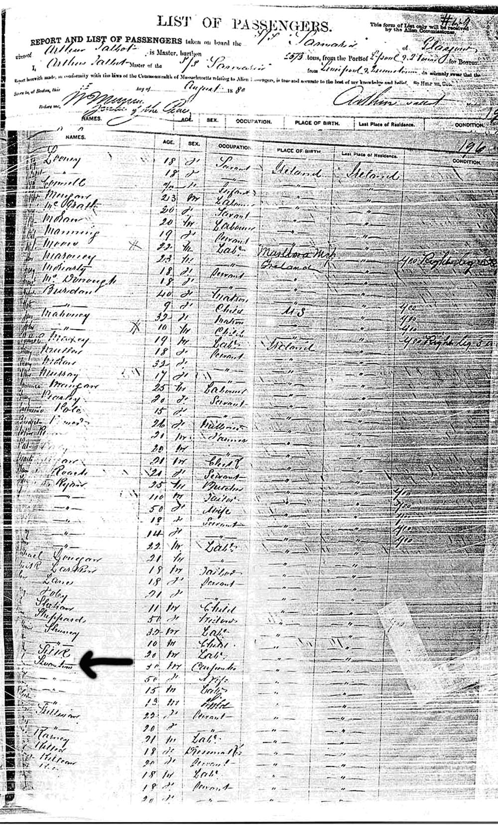 Michael Swanton Passenger List